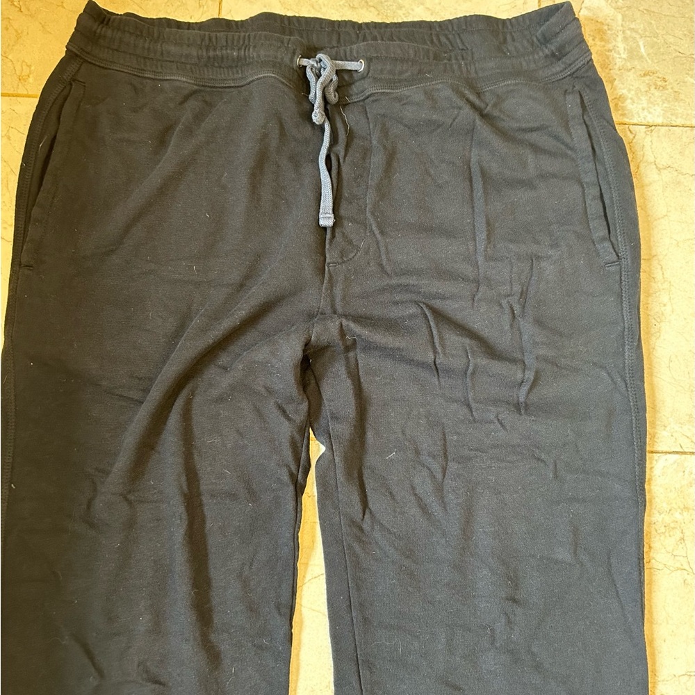 James Perse Black Joggers, 100% Supima Cotton, tie waist, side pockets, Men’s XL - Picture 2 of 14